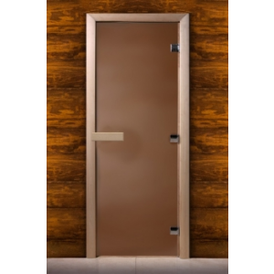 Дверь левая, стеклянная Бронза матовая, заказ, ширина 0,7 м