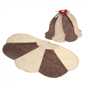 Комплект для бани "Абажур" (шапка и коврик)