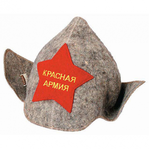 Шапка для бани серая - Буденовка "Красная армия"